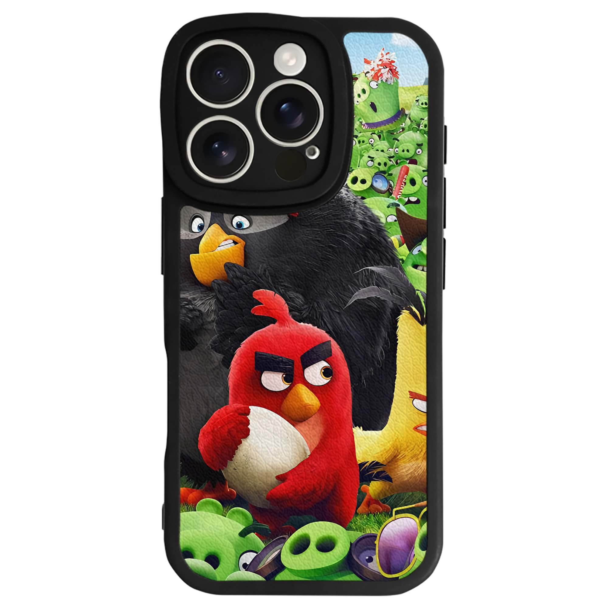 （画像用） Angry Birds アングリーバード 【iPhone 16シリーズ対応】シリコンスマホケース（レザー調） 材質：シリコン